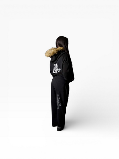 Crosss Detachable Faux-Fur Bomber Hoodie