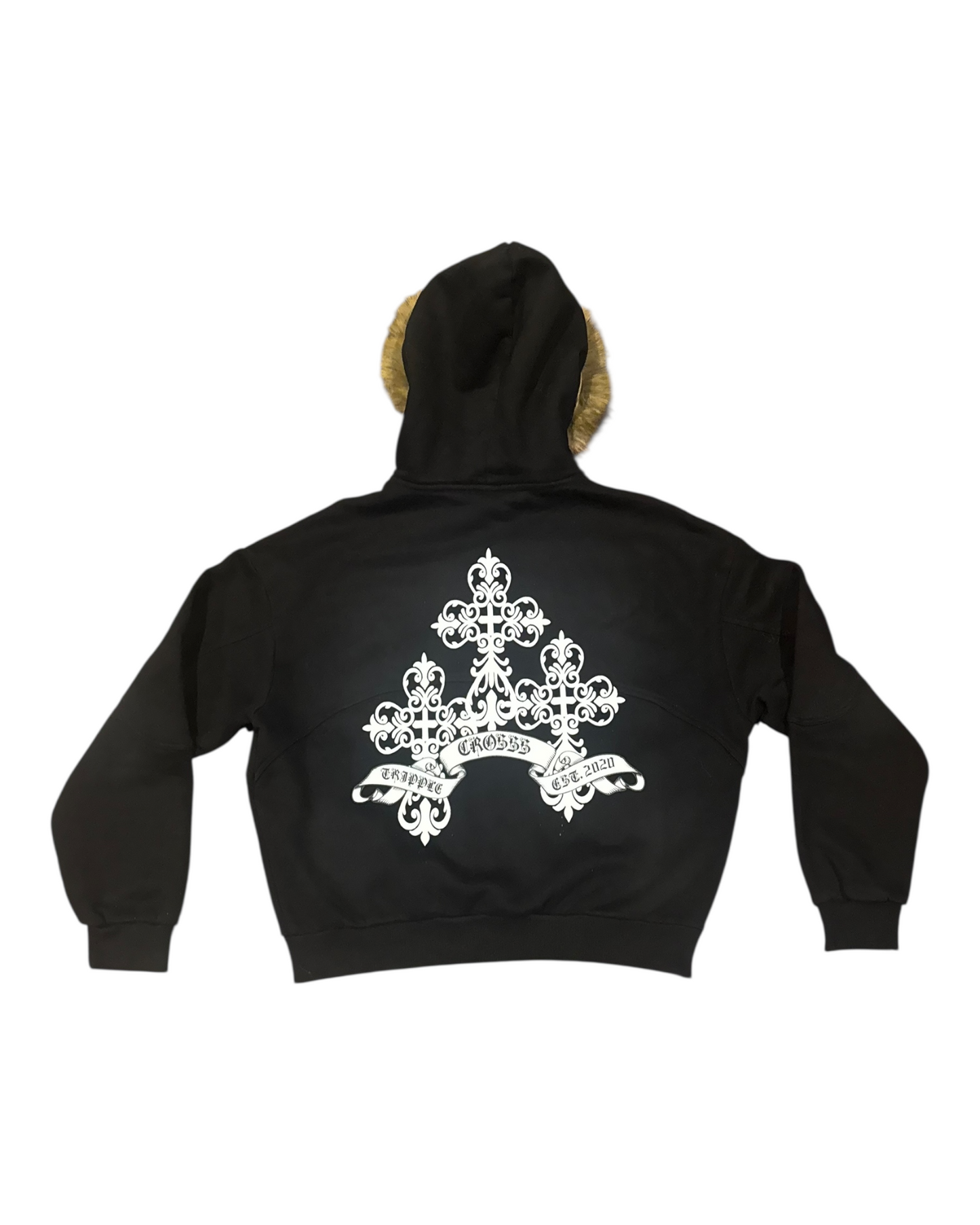 Crosss Detachable Faux-Fur Bomber Hoodie