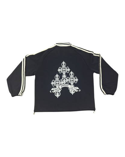 Crosss Striped Collared Sweatshirt