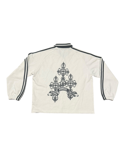 Crosss Striped Collared Sweatshirt