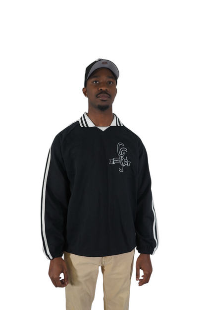 Crosss Striped Collared Sweatshirt